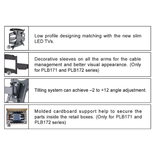 NOUVE NPLB171M-SW FULL MOTION BRACKET 23''-55''