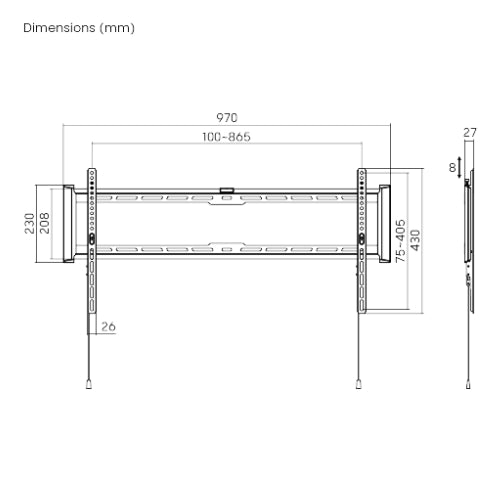 NOUVE NPLB77 FIXED WALL MOUNT WITH STRING LOCK 43'-90' 75KG