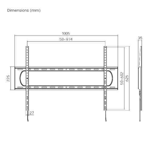 NOUVE NPLB73 FIXED WALL MOUNT WITH STRING LOCK 60''-120'' 120KG