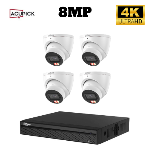 Dahua 8MP Smart Dual Light CCTV Kit - 4 Cameras + 4 Channel NVR