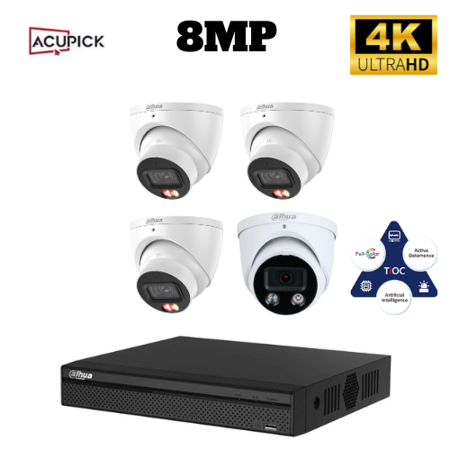 Dahua 8MP Special 1 CCTV Kit with TIOC - 4 Cameras + 4 Channel NVR