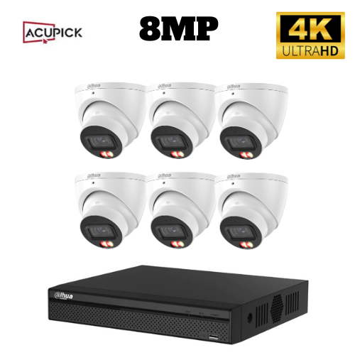 Dahua 8MP Smart Dual Light CCTV Kit - 6 Cameras + 8 Channel NVR