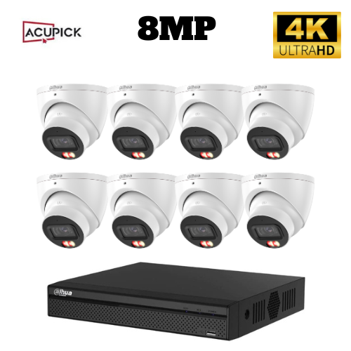 Dahua 8MP Smart Dual Light CCTV Kit - 8 Cameras + 8 Channel NVR