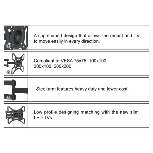 NOUVE NLCD2923 FULL MOTION BRACKET 19''-37''