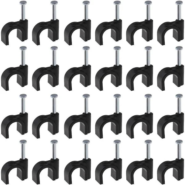 Cable Clips 8mm BLACK - 100pcs