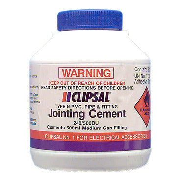 Clipsal Cable Management PVC Medium Gap Filling Blue Cement 500ml Bottle with Brush