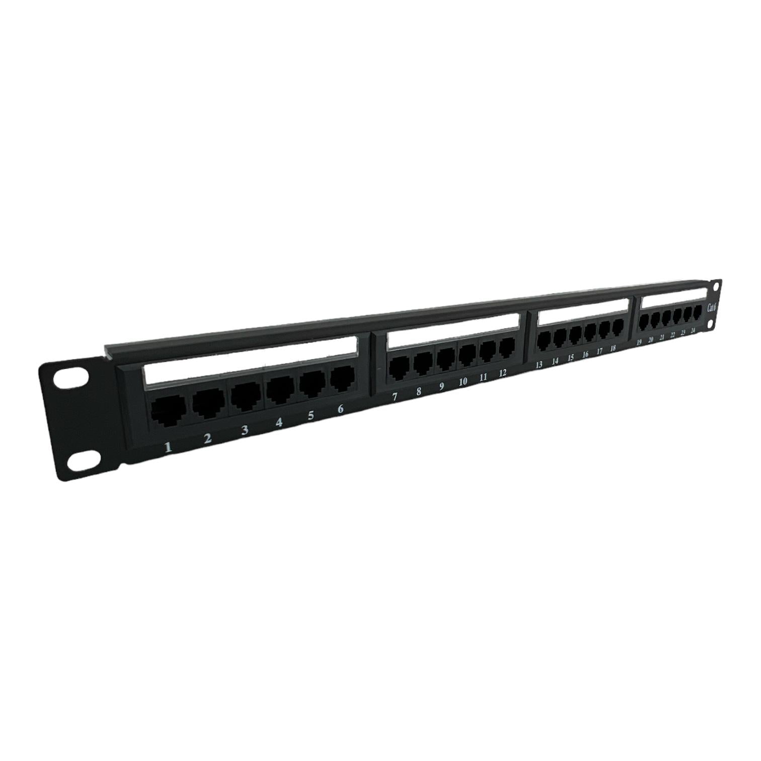 24 Port Cat6 Patch Panel for 19 Inch Rack Wall Mount (No Support Bar)