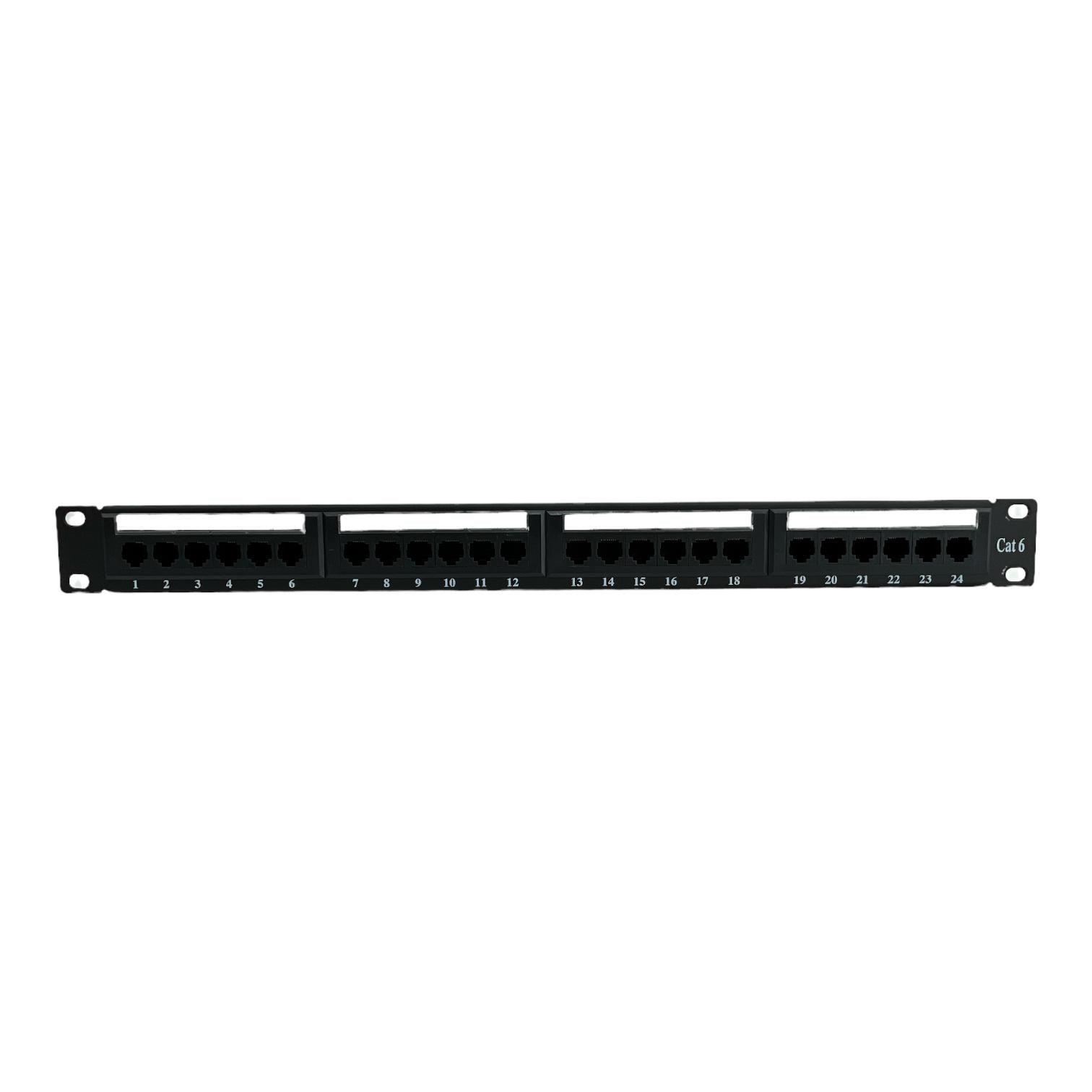 24 Port Cat6 Patch Panel for 19 Inch Rack Wall Mount (No Support Bar)