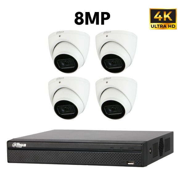 Dahua 8MP Starlight CCTV Kit - 4 Cameras + 4 Channel NVR