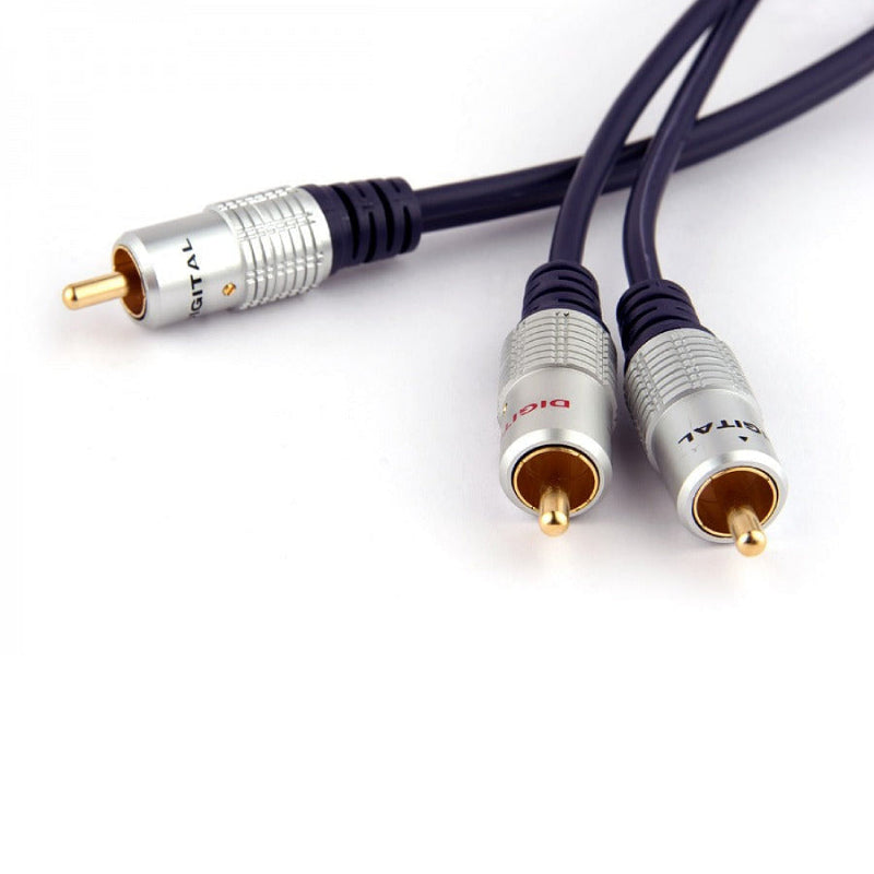 Subwoofer Audio Cable 1RCA to 2RCA Y Splitter Cord Lead SC9506s