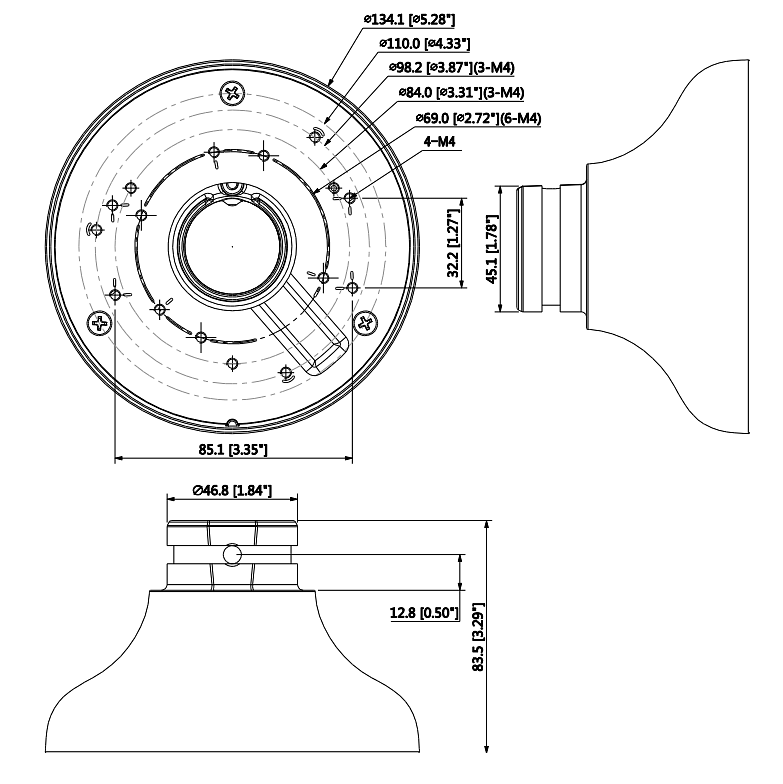 DH-PFA106 Camera Mount Adapter Plate of Mini Dome