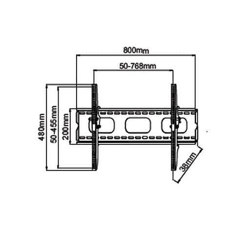 plb118b tv bracket dimensions